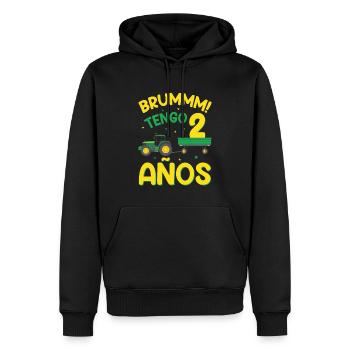 Brummm J'ai 2 ans - Sweat à capuche Premium bio Homme - noir - Devant - Nico (187cm)