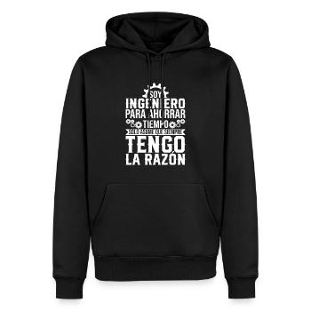 Je Suis Un Ingénieur J'ai Toujours Raison - Sweat à capuche Premium bio Homme - noir - Devant - Nico (187cm)