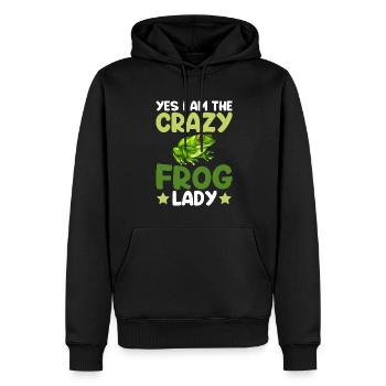 Yes I Am The Crazy Frog Lady - Frog - Men’s Premium Organic Hoodie - black - Front - Nico (187cm)