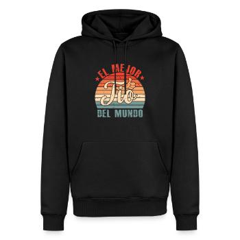 Meilleur Oncle Du Monde - Sweat à capuche Premium bio Homme - noir - Devant - Nico (187cm)
