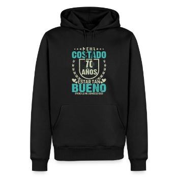 Anniversaire 70 Ans Idée Cadeau D'anniversaire - Sweat à capuche Premium bio Homme - noir - Devant - Nico (187cm)