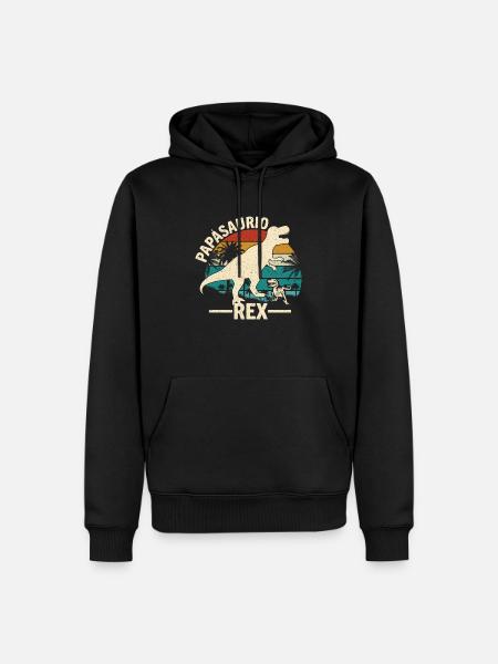 Papàsaurio Rex - Männer Premium Bio Hoodie - Schwarz