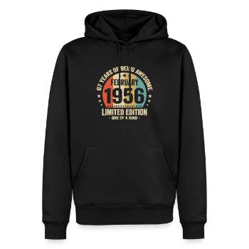 67 Jahre Awesome seit Februar 1956 - Männer Premium Bio Hoodie - Schwarz - Vorne - Nico (187cm)