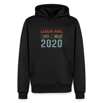 Légendaire Depuis Juillet 2020 Anniversaire Cadeau - Sweat à capuche Premium bio Homme - noir - Devant - Nico (187cm)