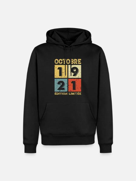 Octobre 1921 Édition Limitée - Sweat à capuche Premium bio Homme - noir