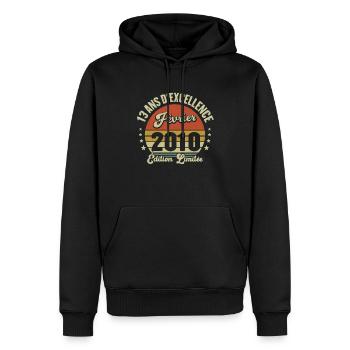 13 Ans D'excellence Février 2010 Édition Limitée - Sweat à capuche Premium bio Homme - noir - Devant - Nico (187cm)