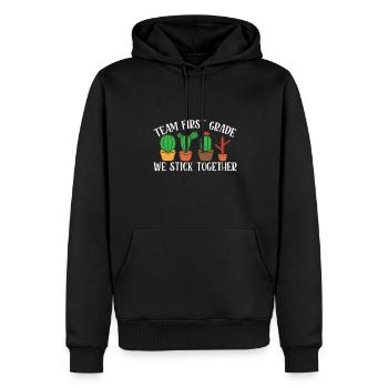 Team First Grade Wir Halten Zusammen - Schulkaktus - Männer Premium Bio Hoodie - Schwarz - Vorne - Nico (187cm)