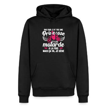 Moto Vélo Anniversaire Motocross Femme Idée Cadeau - Sweat à capuche Premium bio Homme - noir - Devant - Nico (187cm)