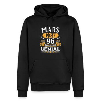 Mars 1927 96 Ans Que Je Suis Génial Anniversaire - Sweat à capuche Premium bio Homme - noir - Devant - Nico (187cm)