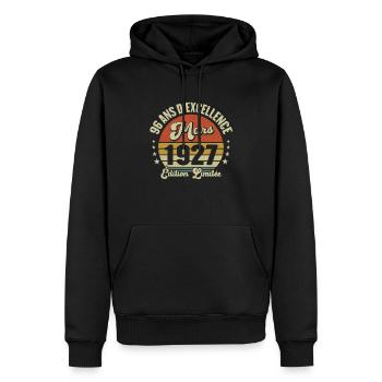 96 Ans D'excellence Mars 1927 Édition Limitée - Sweat à capuche Premium bio Homme - noir - Devant - Nico (187cm)