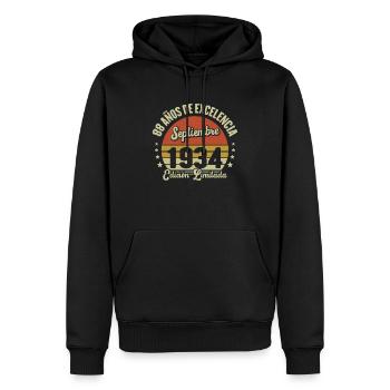 88 Ans D'excellence Septembre 1934 Édition Limitée - Sweat à capuche Premium bio Homme - noir - Devant - Nico (187cm)