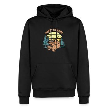 Happy Camper Campeur Heureux Camping Car Caravane - Sweat à capuche Premium bio Homme - noir - Devant - Nico (187cm)