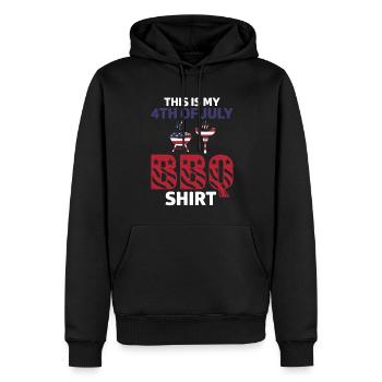 Das Ist Mein 4. Juli BBQ-Shirt - Männer Premium Bio Hoodie - Schwarz - Vorne - Nico (187cm)