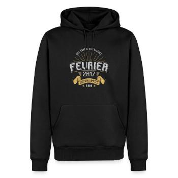 Des Années D'excellence Février 2017 6 Ans - Sweat à capuche Premium bio Homme - noir - Devant - Nico (187cm)