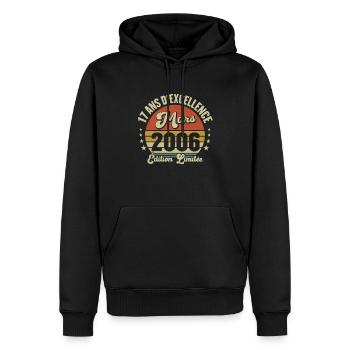17 Ans D'excellence Mars 2006 Édition Limitée - Sweat à capuche Premium bio Homme - noir - Devant - Nico (187cm)