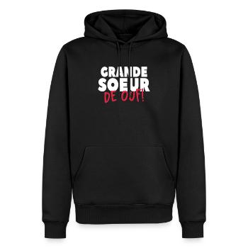 Grand Soeur De Ouf - Sweat à capuche Premium bio Homme - noir - Devant - Nico (187cm)