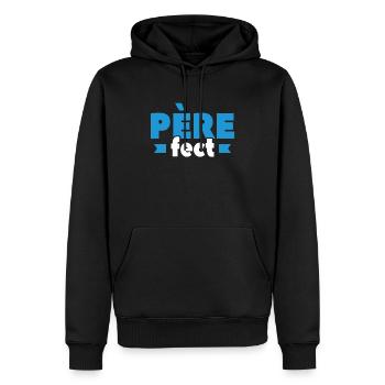 Père-FEC Idée Cadeau D'amour Pour Papa - Sweat à capuche Premium bio Homme - noir - Devant - Nico (187cm)