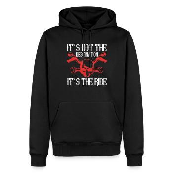Es Ist Nicht Das Ziel Es Ist Die Fahrt – Motorrad - Männer Premium Bio Hoodie - Schwarz - Vorne - Nico (187cm)