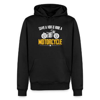 Fahren Sie Ein Motorrad Lustiges Motorrad - Männer Premium Bio Hoodie - Schwarz - Vorne - Nico (187cm)