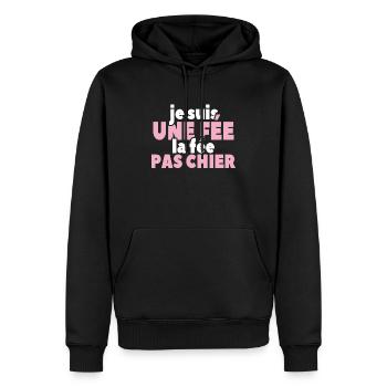 Je Suis Une Fée La Fée Pas Chier - Sweat à capuche Premium bio Homme - noir - Devant - Nico (187cm)