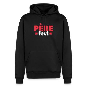 Père-FEC Idée Cadeau D'amour Pour Papa - Sweat à capuche Premium bio Homme - noir - Devant - Nico (187cm)