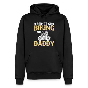 Geboren Zum Motorrad Fahren Mit Meinem Vater - Männer Premium Bio Hoodie - Schwarz - Vorne - Nico (187cm)