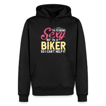 Lustiger Motorrad Spruch - Männer Premium Bio Hoodie - Schwarz - Vorne - Nico (187cm)