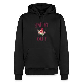 J'ai Dit Oui Idée Cadeau Mariage - Sweat à capuche Premium bio Homme - noir - Devant - Nico (187cm)