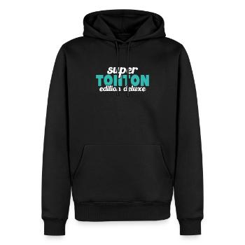 Super Tonton Édition Deluxe - Sweat à capuche Premium bio Homme - noir - Devant - Nico (187cm)