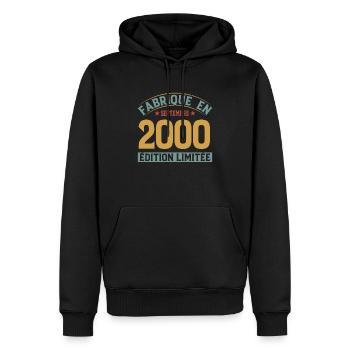 Fabriqué En Septembre 2000 Édition Limitée - Sweat à capuche Premium bio Homme - noir - Devant - Nico (187cm)