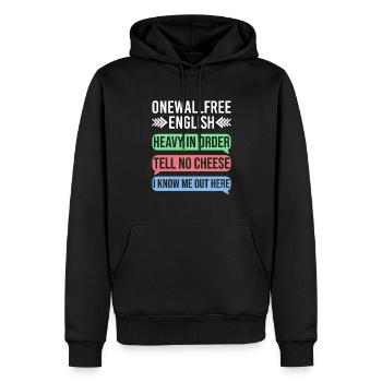 Onewallfree English für Englisch Lehrer Übersetzer - Männer Premium Bio Hoodie - Schwarz - Vorne - Nico (187cm)