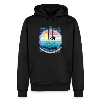 Ich liebe die schönen Berge und das Snowboarden - Männer Premium Bio Hoodie - Schwarz - Vorne - Nico (187cm)