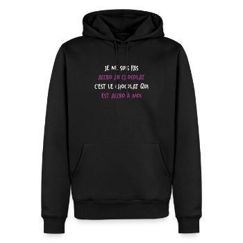 Le Chocolat Qui Est Accro À Moi - Sweat à capuche Premium bio Homme - noir - Devant - Nico (187cm)