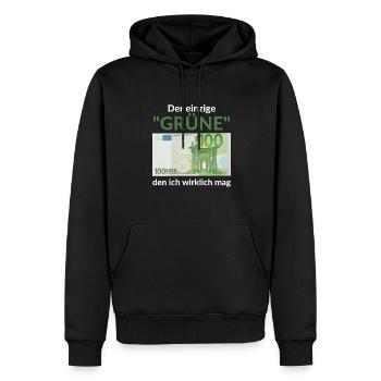 Der einzige Grüne den ich wirklich mag Anti Grünen - Männer Premium Bio Hoodie - Schwarz - Vorne - Nico (187cm)