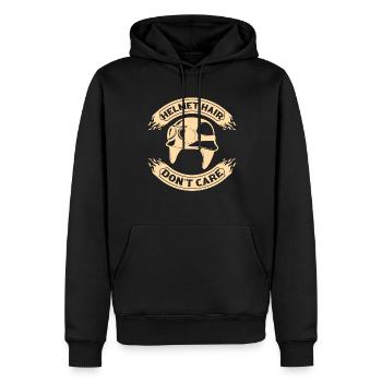 Drôle de casque de moto - Moto - Sweat à capuche Premium bio Homme - noir - Devant - Nico (187cm)