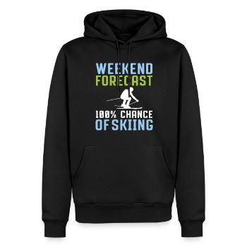 Wochenend Vorhersage 100% Chance Zum Skifahren - Männer Premium Bio Hoodie - Schwarz - Vorne - Nico (187cm)