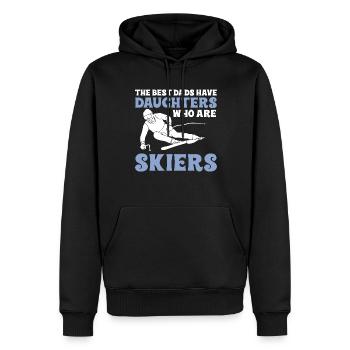 Die Besten Väter Haben Tochter Die Skifahrer Sind - Männer Premium Bio Hoodie - Schwarz - Vorne - Nico (187cm)