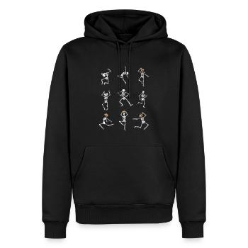 Drôle de squelettes dansants Ballerine d’Halloween - Sweat à capuche Premium bio Homme - noir - Devant - Nico (187cm)
