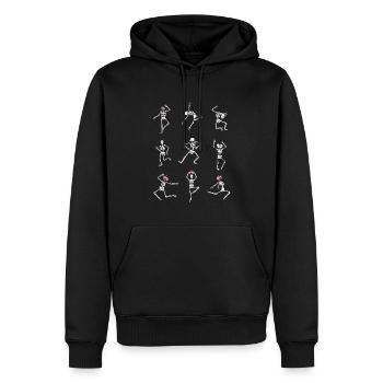 Drôle de squelettes dansants Ballerine d’Halloween - Sweat à capuche Premium bio Homme - noir - Devant - Nico (187cm)