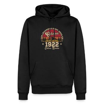 Les Légendes Sont Nées En Octobre 1922 - Sweat à capuche Premium bio Homme - noir - Devant - Nico (187cm)