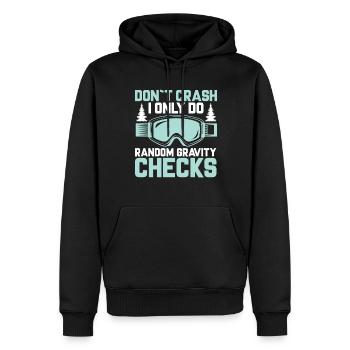 Lustiger Skifahrer Spruch Skifahren Schnee Winter - Männer Premium Bio Hoodie - Schwarz - Vorne - Nico (187cm)