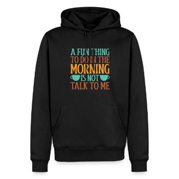 Lustiger Kaffee Spruch Kaffeesüchtige Morgenmuffel - Männer Premium Bio Hoodie - Schwarz - Vorne - Nico (187cm)