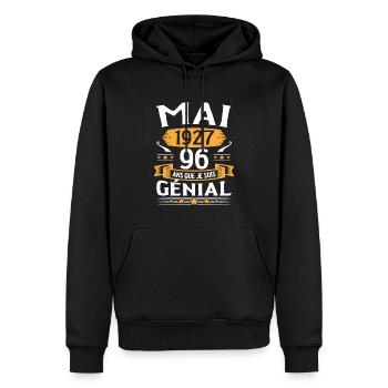 Mai 1927 96 Ans Que Je Suis Génial Anniversaire - Sweat à capuche Premium bio Homme - noir - Devant - Nico (187cm)