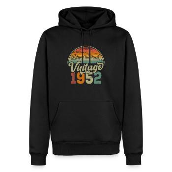 Jahrgang 1952 - Männer Premium Bio Hoodie - Schwarz - Vorne - Nico (187cm)