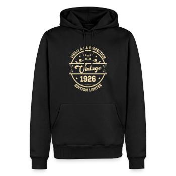 Vintage 1926 Idée Cadeau D Anniversaire Rétro 1926 - Sweat à capuche Premium bio Homme - noir - Devant - Nico (187cm)