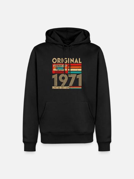 Idée Cadeau Anniversaire Vintage Original 1971 - Herre Premium økologisk hoodie - sort