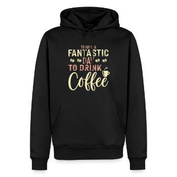 Today is a great day to drink coffee - Men’s Premium Organic Hoodie - black - Front - Nico (187cm)