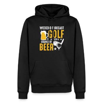 Wochenend Prognose Golf Mit Aussicht Auf Bier - Männer Premium Bio Hoodie - Schwarz - Vorne - Nico (187cm)