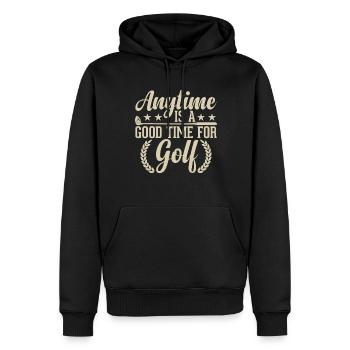 Anytime is a good time for golfing - Golfer - Men’s Premium Organic Hoodie - black - Front - Nico (187cm)