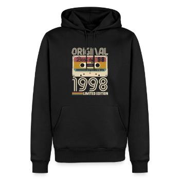 Vintage Geburtstag Original Geschenkidee 1998 - Männer Premium Bio Hoodie - Schwarz - Vorne - Nico (187cm)